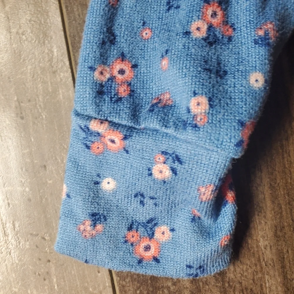 Daisy Fuentes Blue & Pink Floral Matching Pajama PJ Set Toddler Girl Size 3T EUC